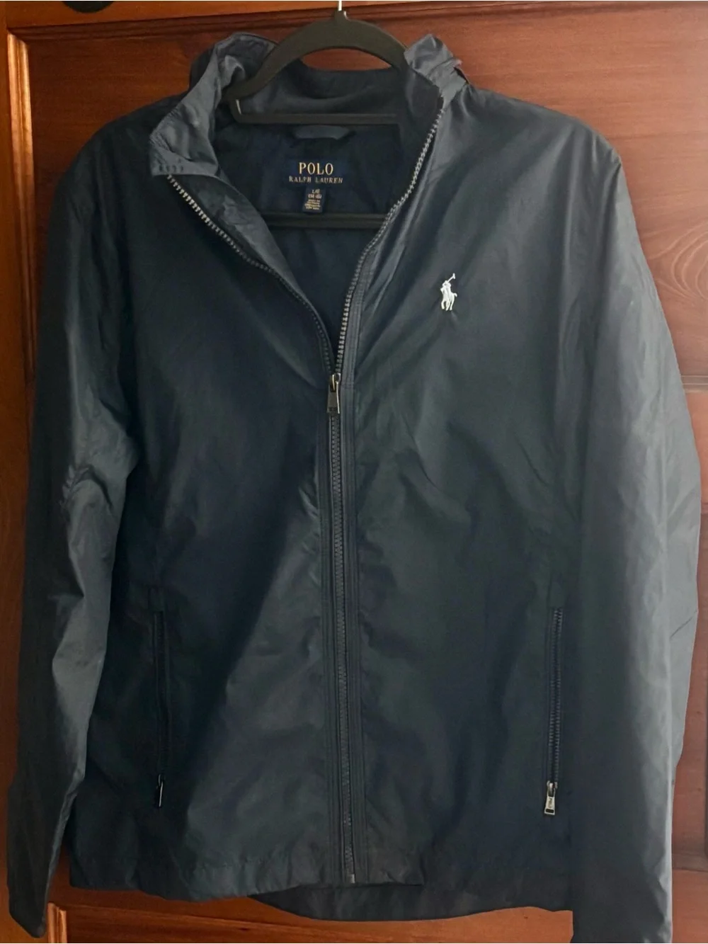 Ralph Lauren Navy Lightweight Zip Jacket with Pony Logo